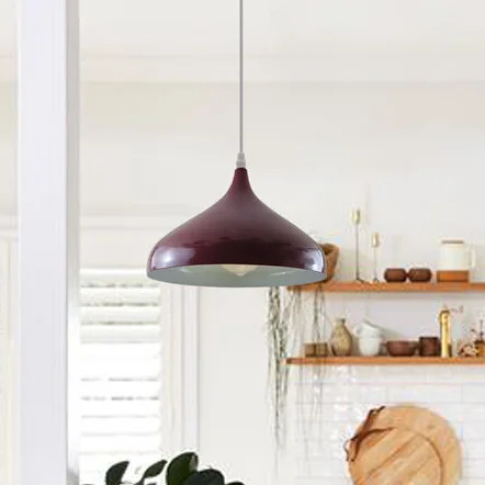 Metal dome shaped industrial ceiling lampshade in vintage retro design, suitable for ceiling, pendant, and wall fixtures.