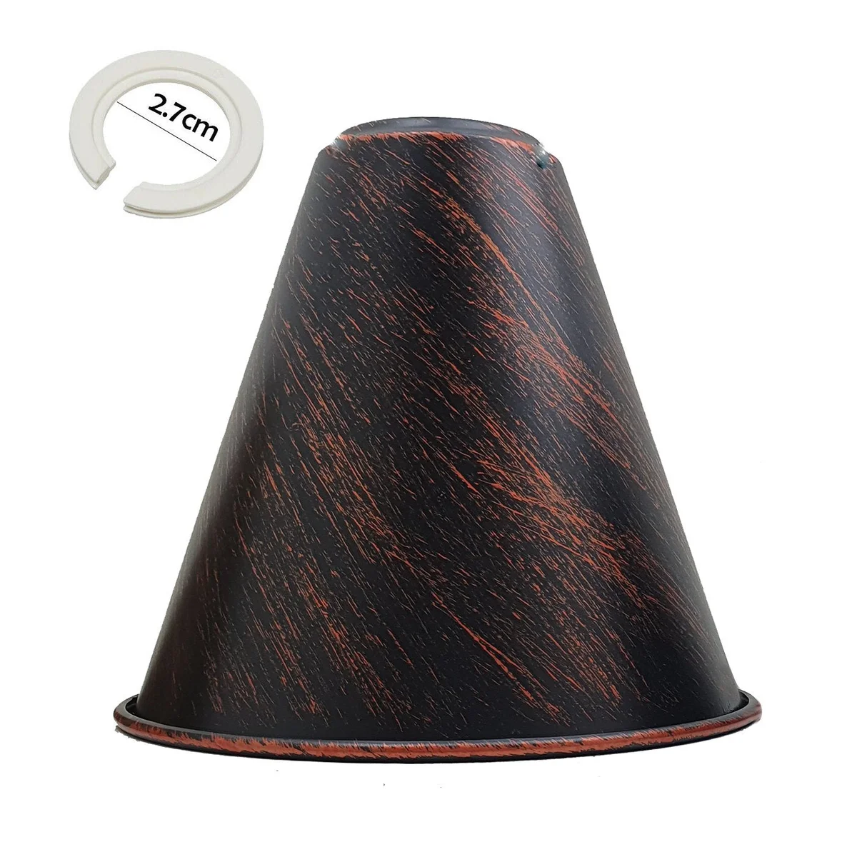 Black industrial metal ceiling lamp shade with concrete effect finish for modern living room lighting