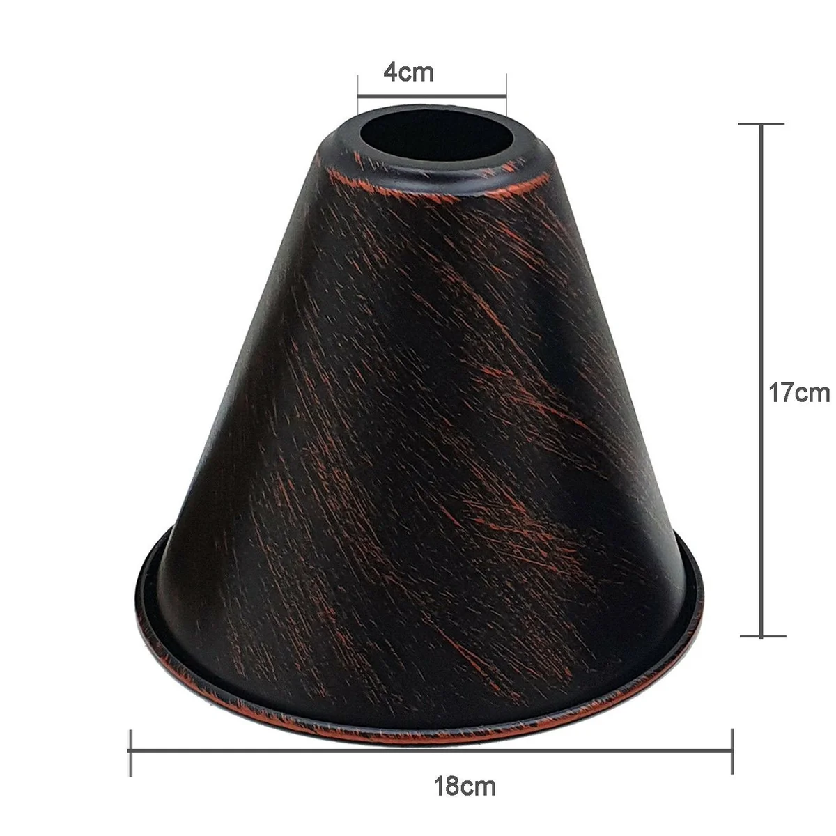 Black industrial metal ceiling pendant lamp shade with concrete effect, shown as an easy fit lampshade for living spaces