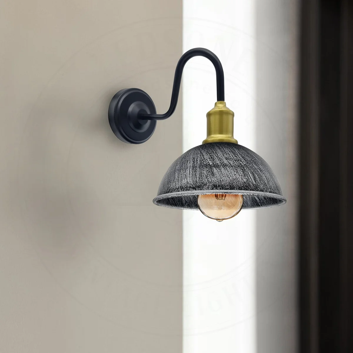 Rustic red modern metal lamp shade 21cm dome shape with easy fit E27/B22 base for pendant lighting