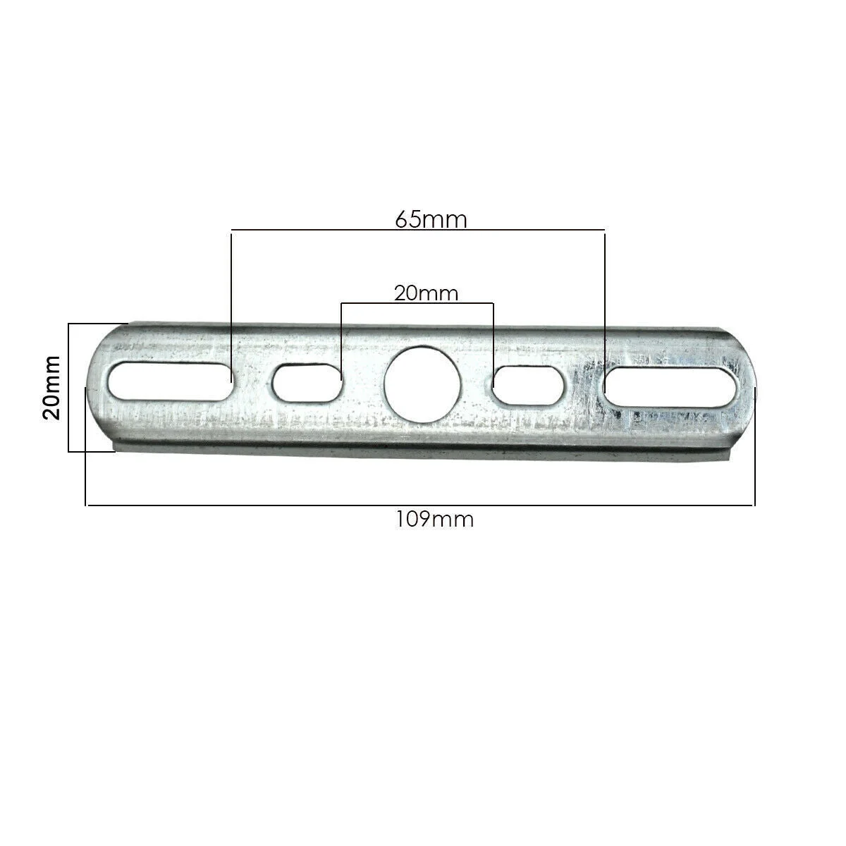 Silver metal ceiling bracket kit with mounting plate, screws, nuts, and wall plugs for light fixture installation