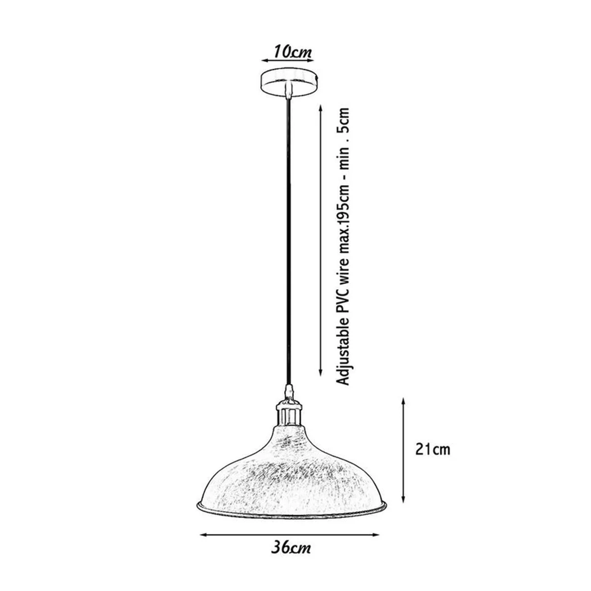 Vintage ceiling pendant with brushed copper shade and matte black sculptural silhouette hanging from ceiling rose