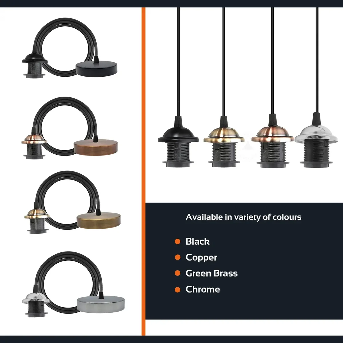 Vintage style metal pendant lamp with 95cm cord and E27 base, suitable for indoor ceiling installation