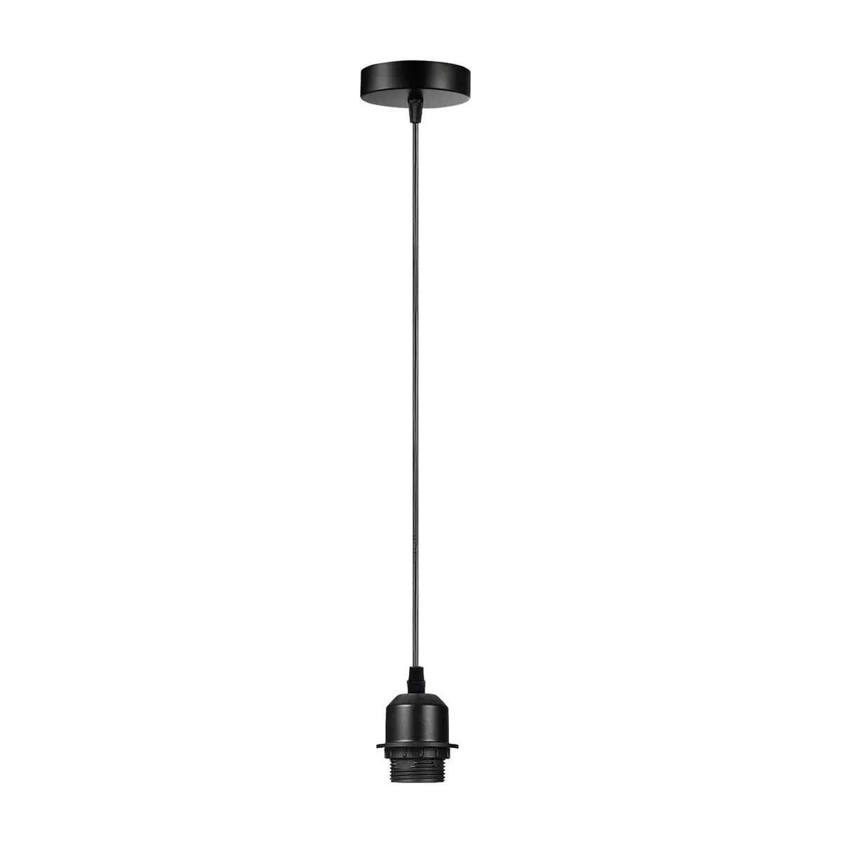 Vintage pendant light holder with 95cm adjustable cable, metal and PVC materials, and E27 bulb base in retro style