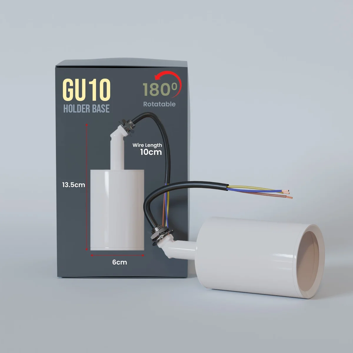 Cylindrical vintage lamp holder in matte metal finish designed for GU10 bulbs, suitable for industrial or vintage interiors