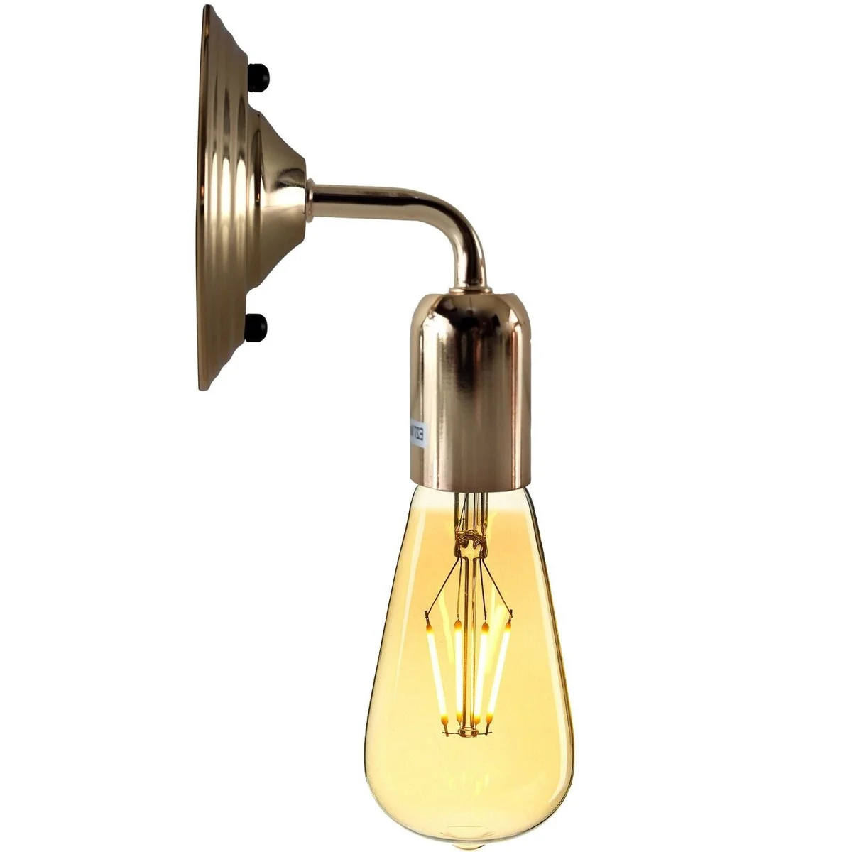 Modern vintage metal wall sconce in rose gold, elegant living room wall lights with dimmable E27 bulb option