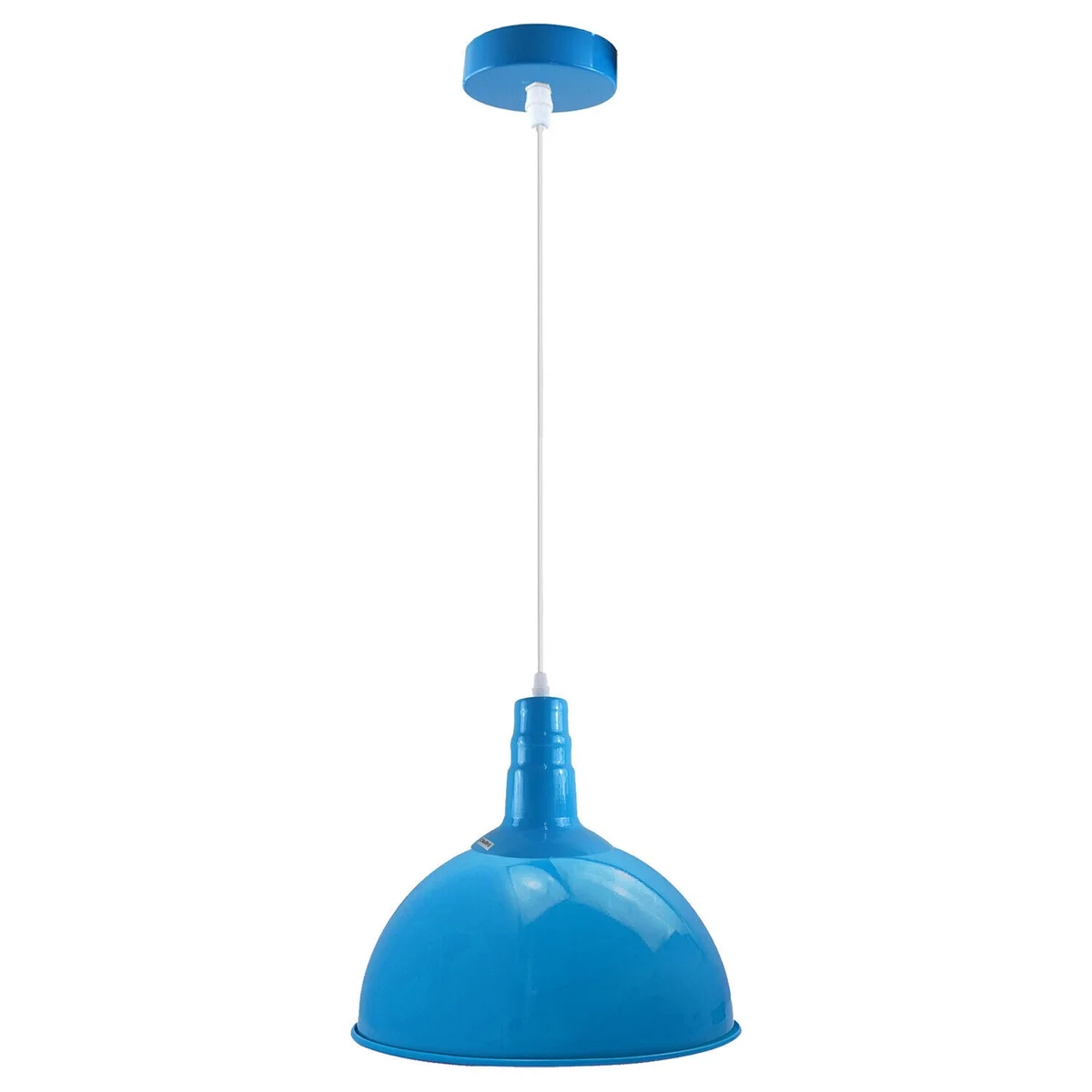 Red dome ceiling light pendant with angled hood and 95cm cable, modern metal and PVC design for living or dining rooms