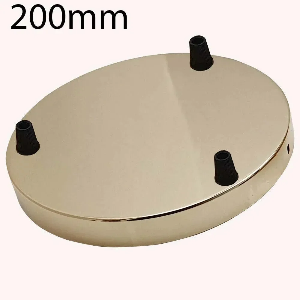 Vintage brass 3 hole ceiling rose with industrial design and included mounting hardware for pendant lights or chandeliers