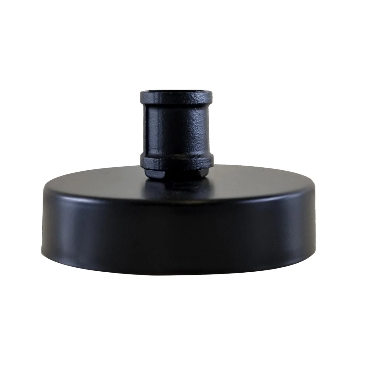 Black metal vintage ceiling rose with industrial pipe design, 10cm diameter, suitable for indoor lighting fixtures