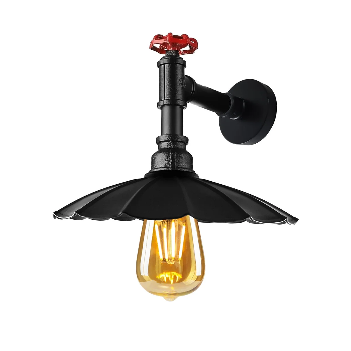 Black metal 10cm vintage industrial pipe lighting ceiling rose with textured finish for DIY and custom lighting projects