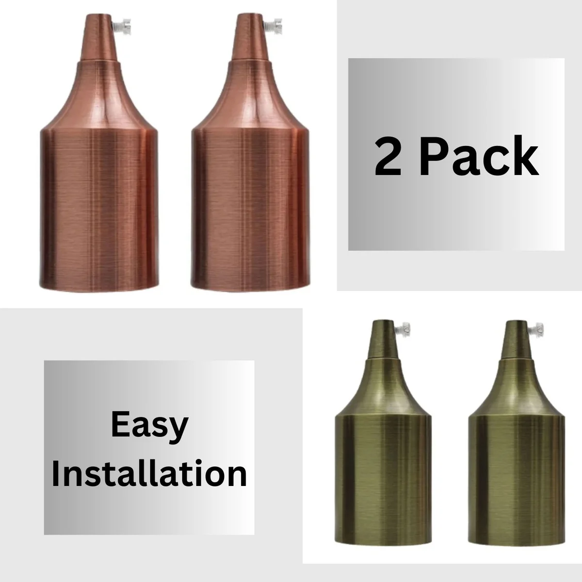 Metal E27 bulb holder fitting with exposed socket for vintage bulbs, suitable for indoor use and 110-240V lighting fixtures