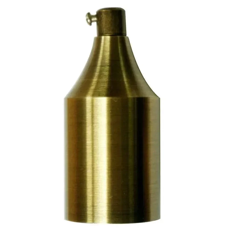 Green brass vintage bulb socket lamp holder with E27 fitting for indoor use, compatible with max 60W bulbs