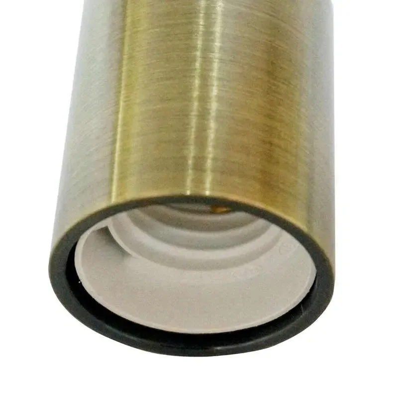 Vintage green brass metal E27 lamp holder socket for indoor use with max 60W bulb, compatible with all E27 bulbs