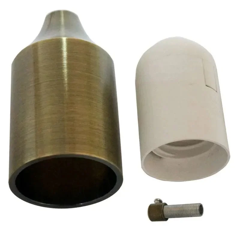 Green brass vintage style metal bulb socket lamp holder with E27 fitting for indoor use, compatible with 110-240V bulbs