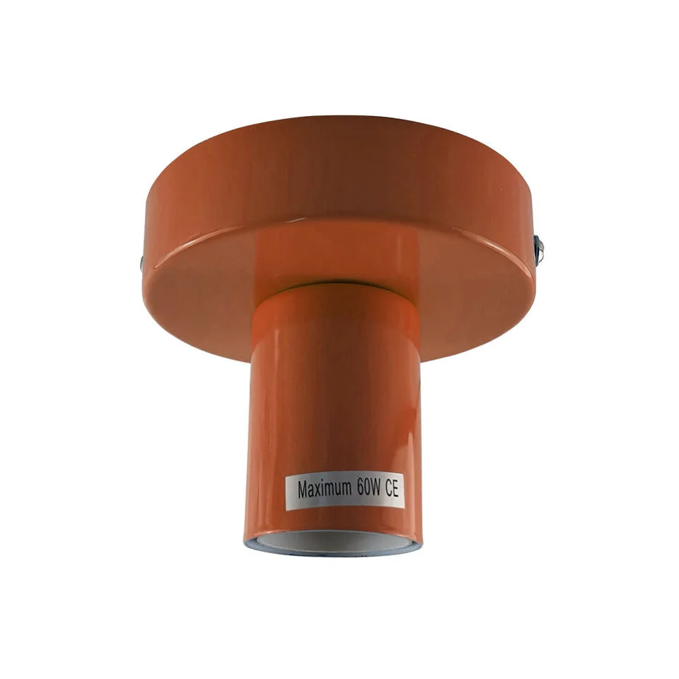 E27 metal bulb socket in gold, green, grey, orange, yellow, or white – exposed bulb fitting for vintage or modern fixtures.