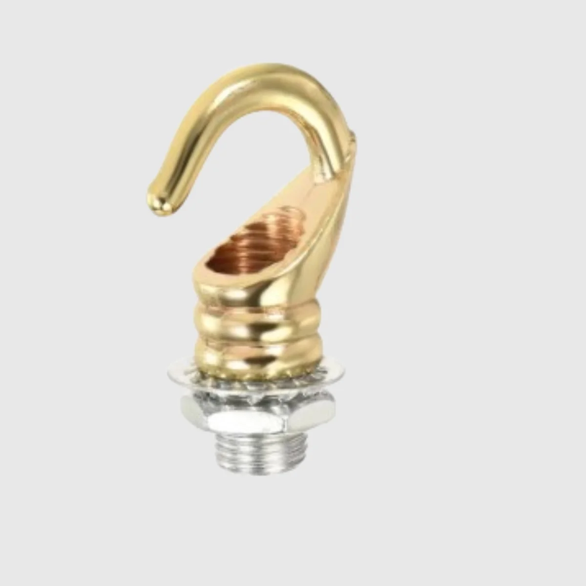 Two French gold chandelier ceiling hooks made of aluminum with 10mm thread for pendant lights and chandeliers