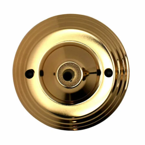 Two metal bulb sockets with cord grip plates for E27 bulbs, suitable for vintage or custom lighting fixtures indoors
