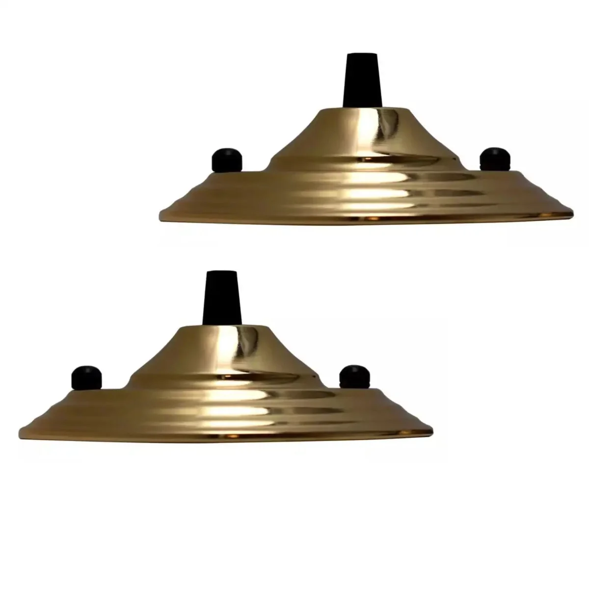 Dual lamp holder ceiling rose cord grip plate in metal, compatible with E27 bulbs, suitable for vintage lighting fixtures