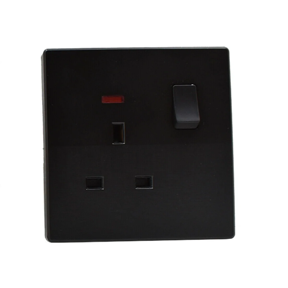 13 Amp screwless wall socket with flat white plate, double gang design, no visible screws, UK standard size 86mm x 86mm