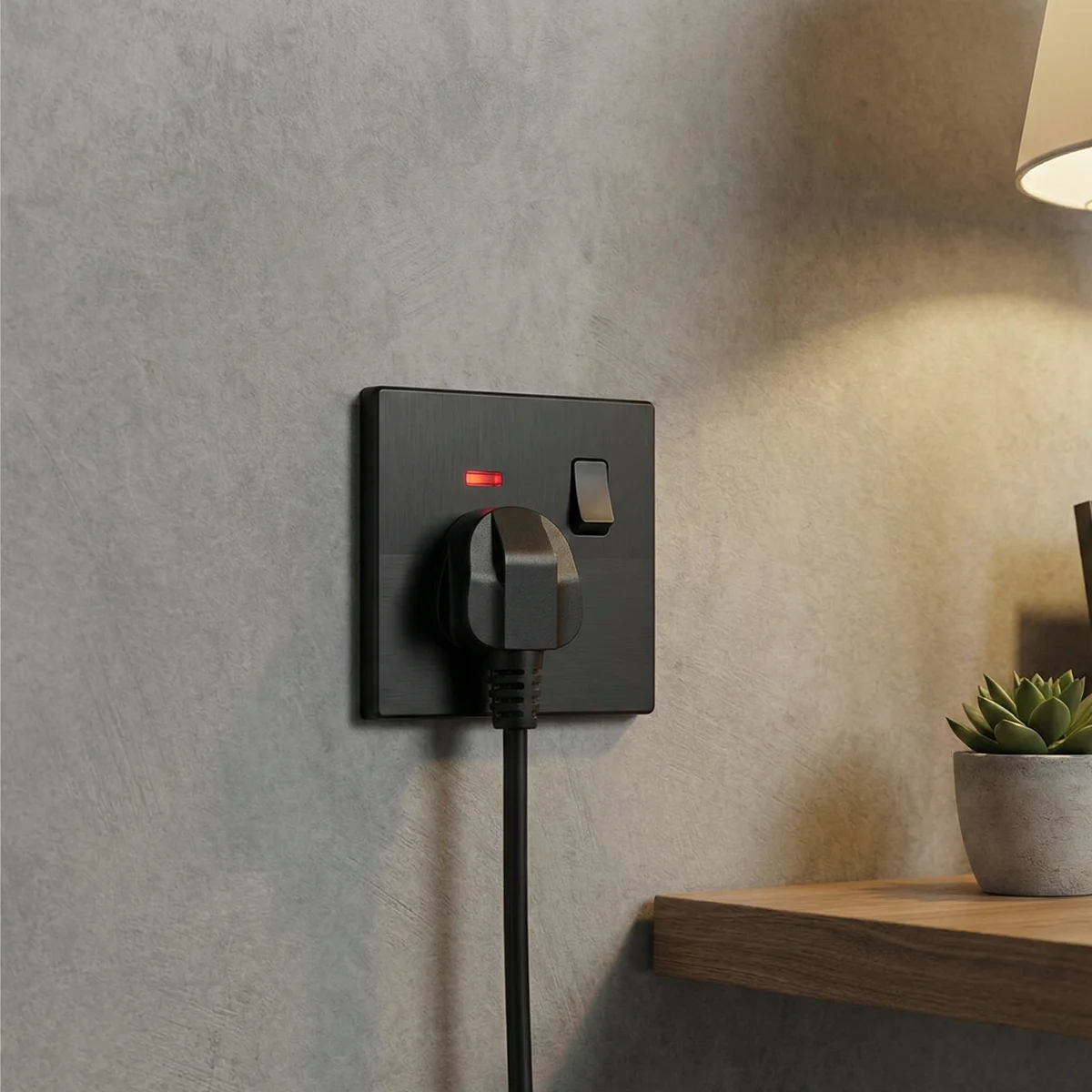 Screwless flat plate socket 13 Amp double gang wall socket in white fireproof PC material with copper conductive carrier