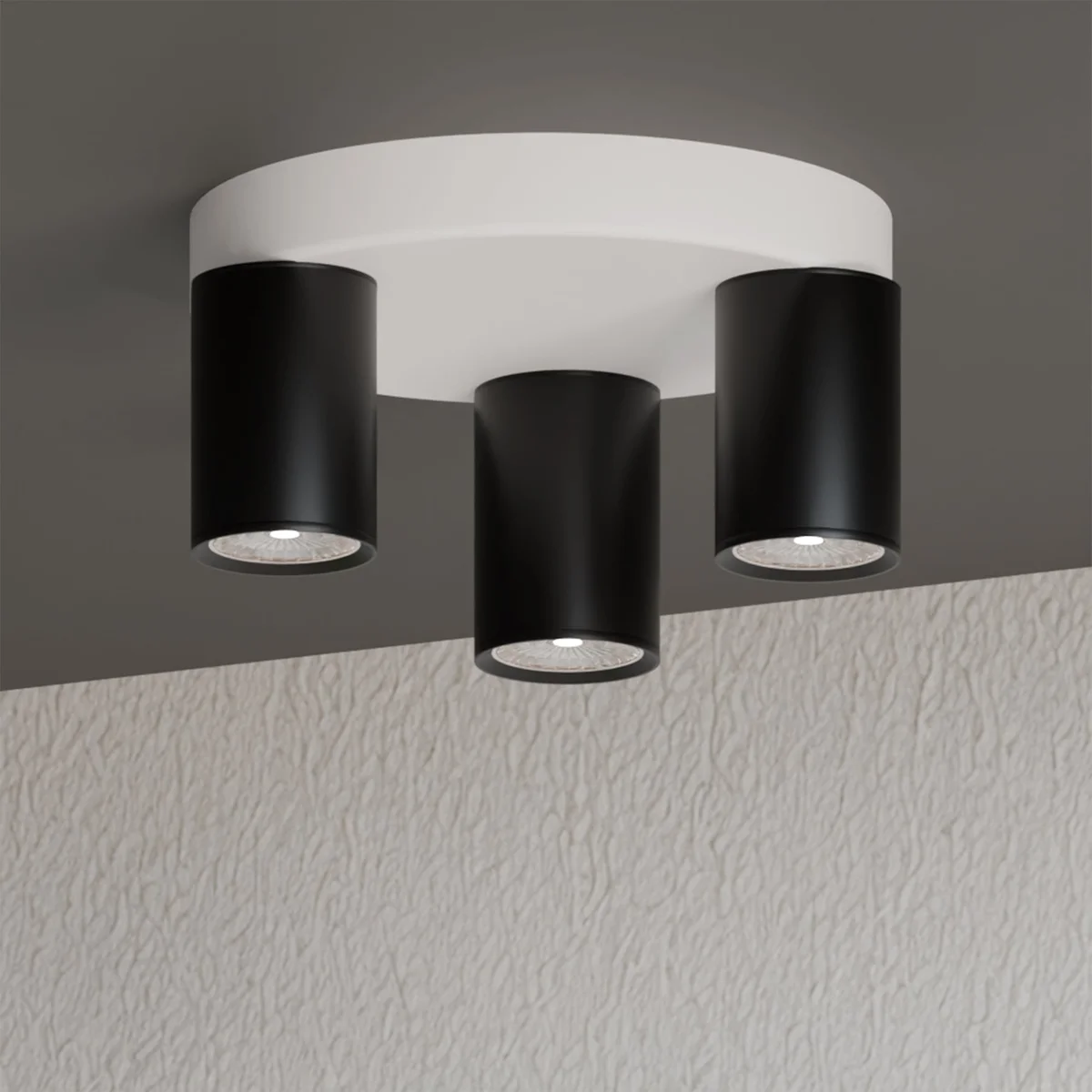 Matte metal GU10 lamp holder with cylinder shape, suitable for vintage and industrial light fittings, no bulb included