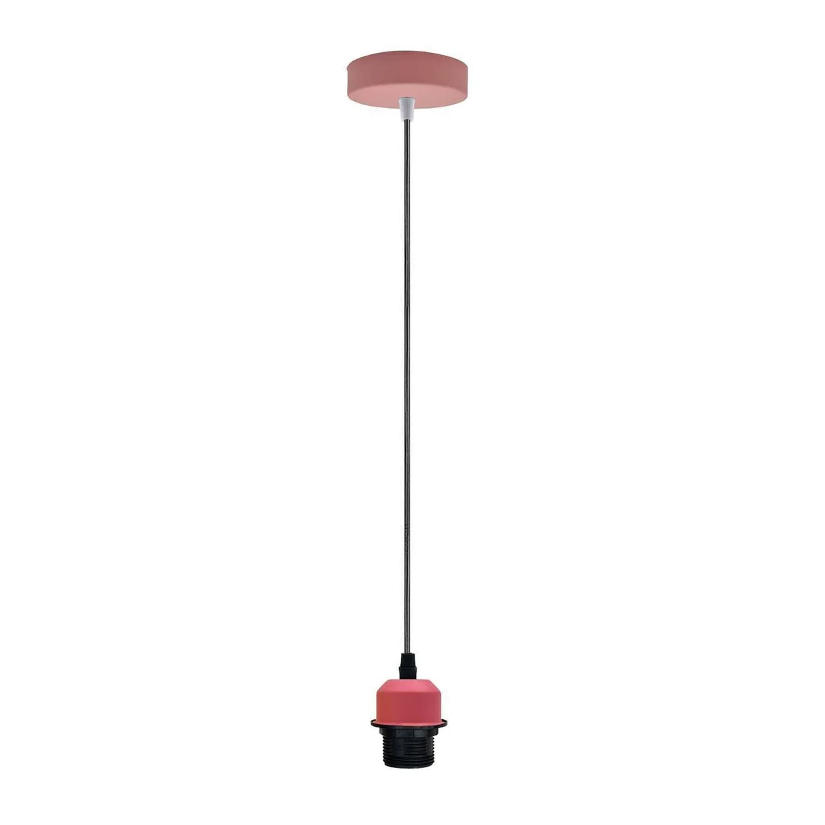 Pink E27 pendant light fitting with 1m adjustable cord, vintage style light for nurseries and children's rooms