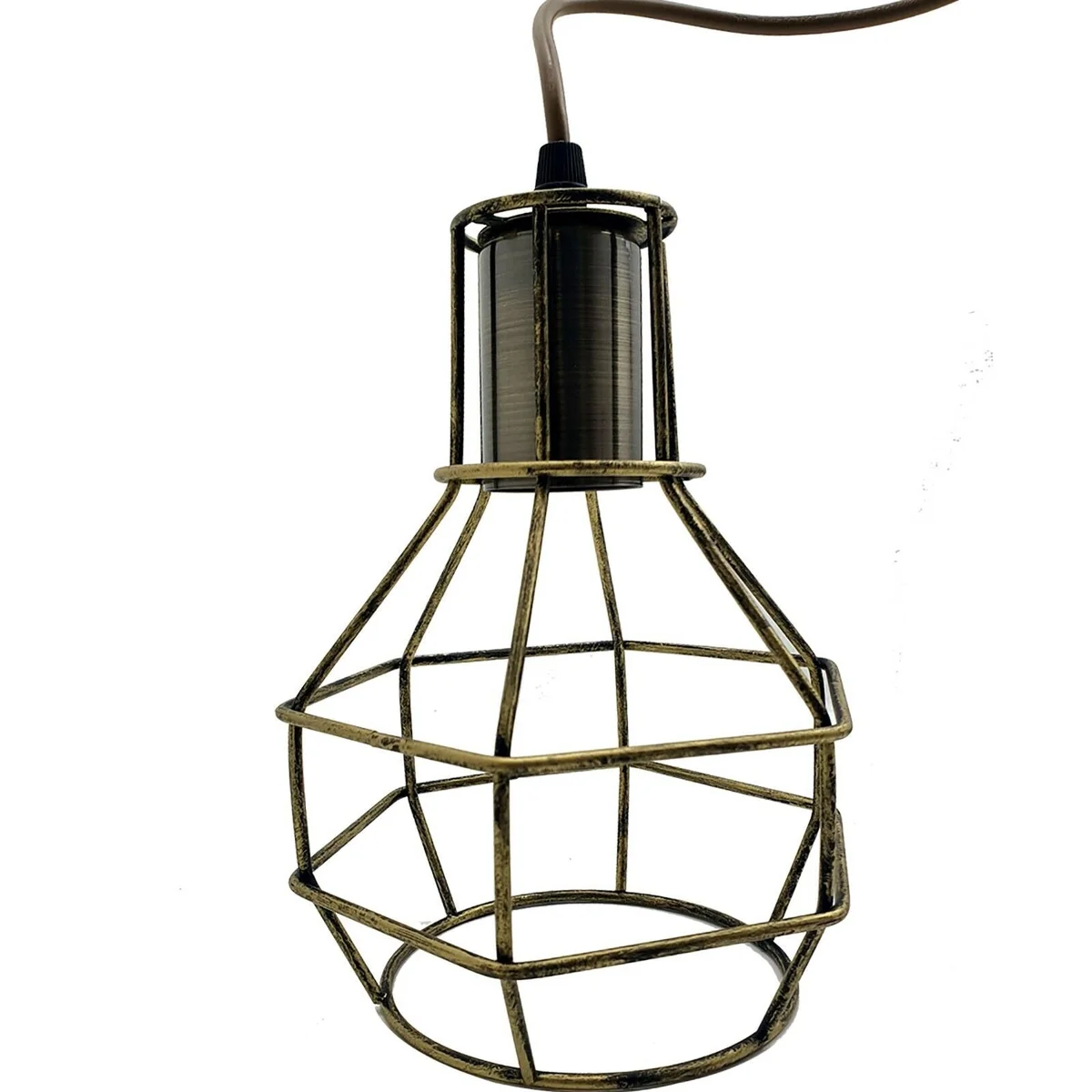 Industrial retro 3-way ceiling pendant lamp with black metal shades and 90cm PVC cable pendant light hanging from ceiling