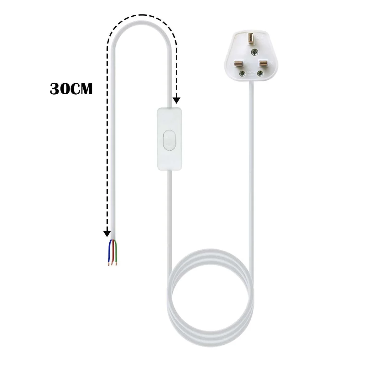 Modern 2m plug-in E27 pendant light with metal holder, PVC cable, and on/off switch for indoor use