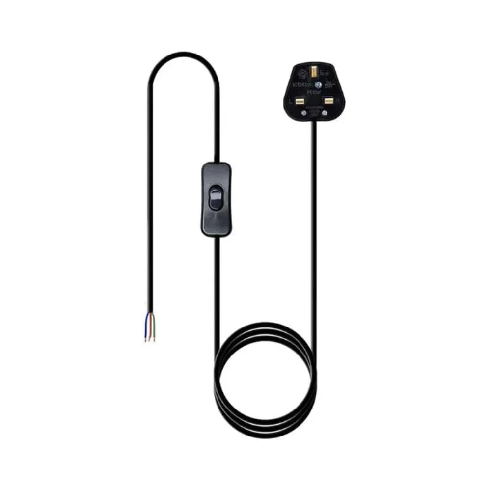 Modern metal plug-in pendant light with PVC cable, E27 socket, on/off switch, and 2m hanging length for indoor use