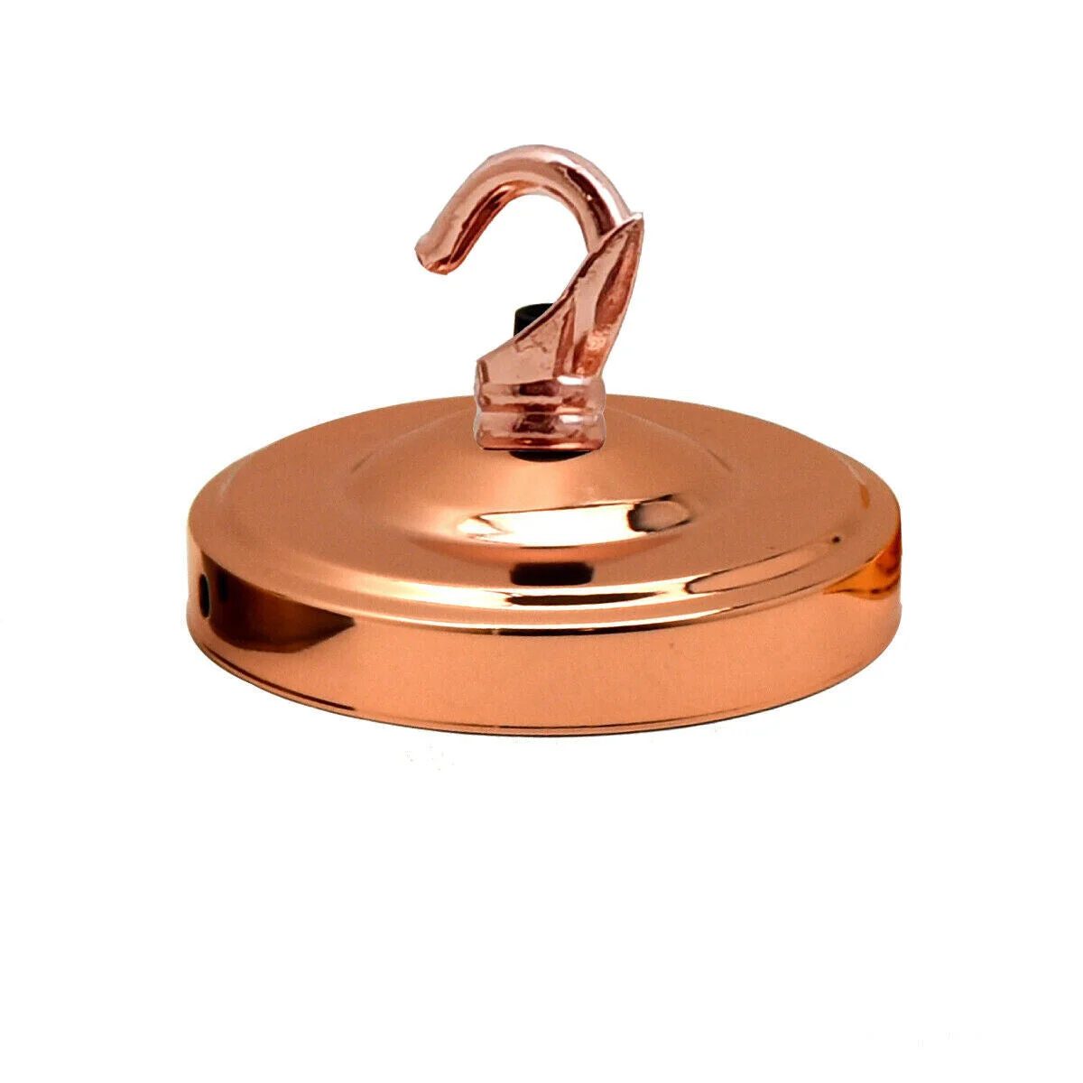 Vintage style metal ceiling rose for light fitting with pre-drilled holes and a 10.8cm diameter shown from above