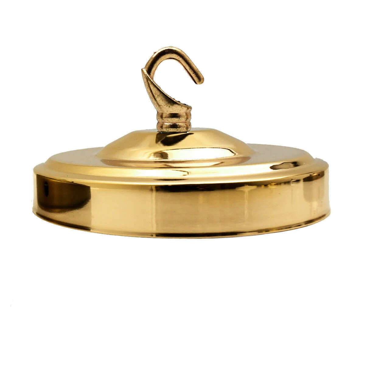 Vintage style 5kg load ceiling rose in metal with pre-drilled holes and 10.8cm diameter for light fitting installation
