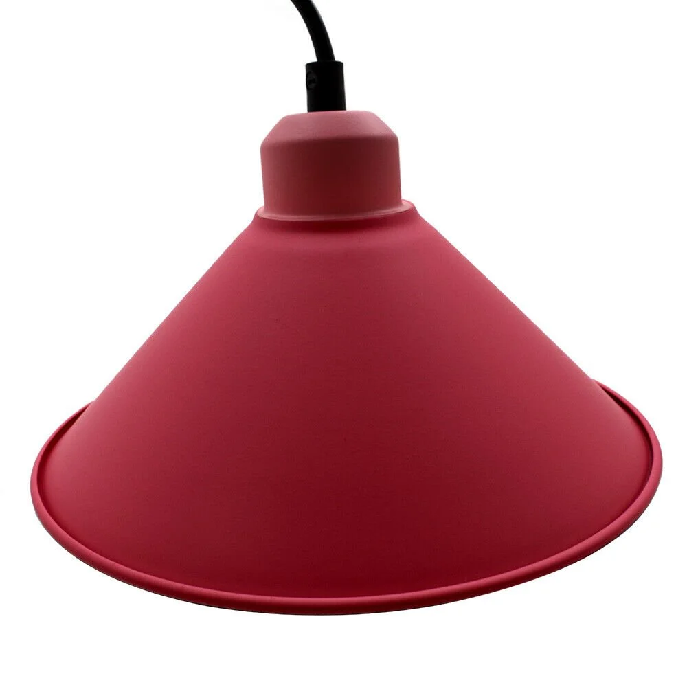 Modern vintage style aluminum ceiling light pendant in blue with E27 holder and ceiling rose accessories visible