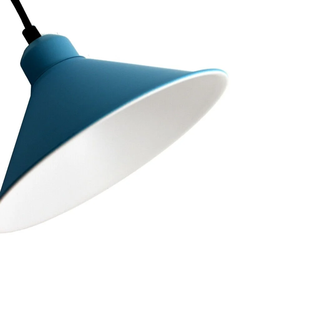 Modern pendant light with yellow aluminum industrial ceiling lamp shade and E27 holder hanging from ceiling rose