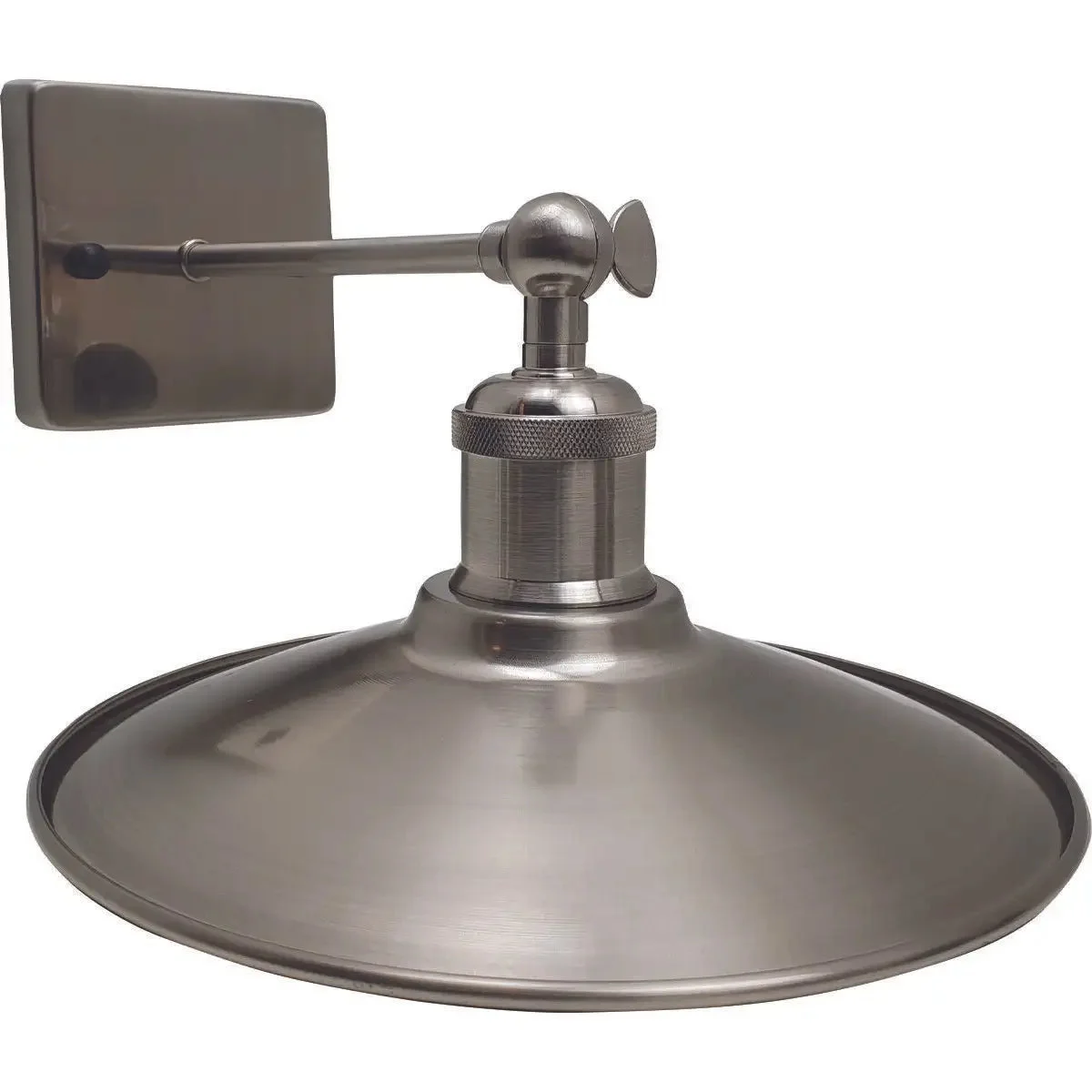 Satin nickel metal wall shade for industrial wall sconce with E27 holder