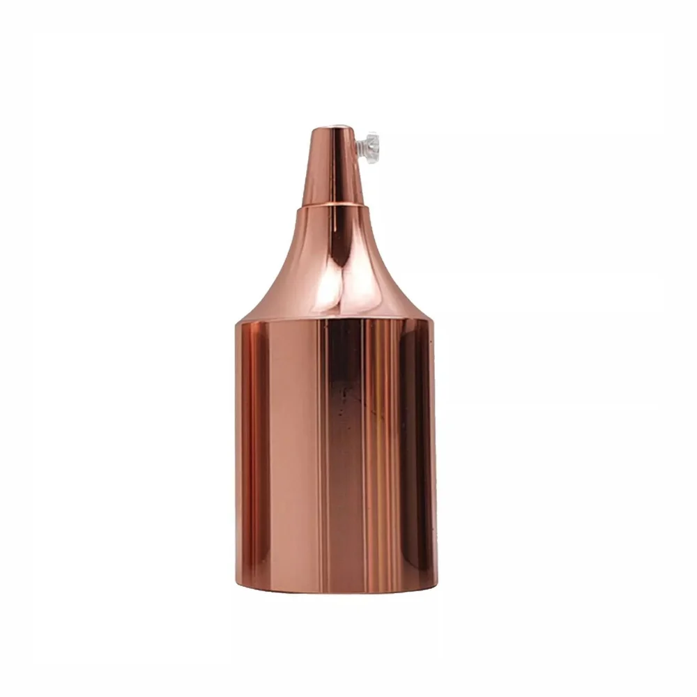 Rose gold E27 Edison base socket in bottle shape, metal vintage lamp holder for custom lighting fixtures, 9.5cm x 4.5cm