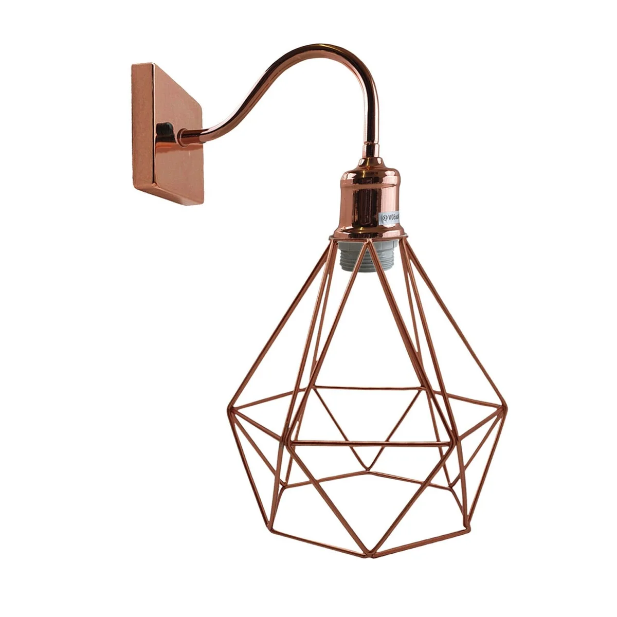Rose gold vintage cage lamp wall sconce with metal cage design, suitable for E27 bulb, industrial style fixture