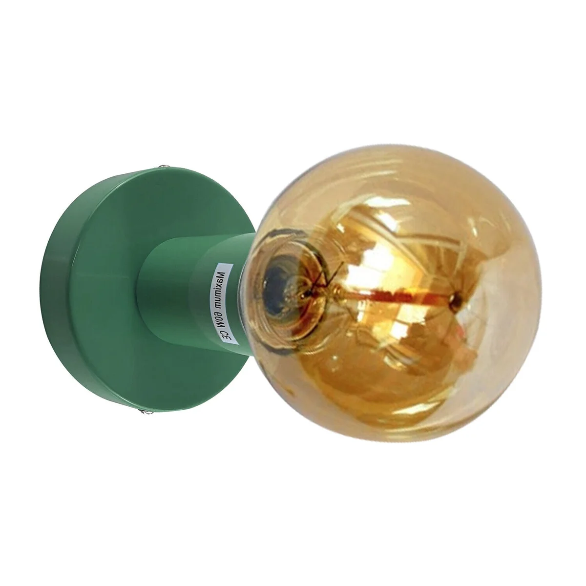 Two vintage ceiling light holders with metal flush mount fittings and accessories on a white background