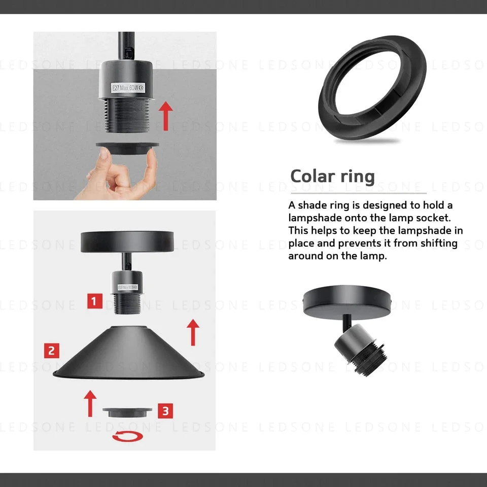 Adjustable retro LED ceiling light with black metal finish and multi-directional arm mounted on white ceiling