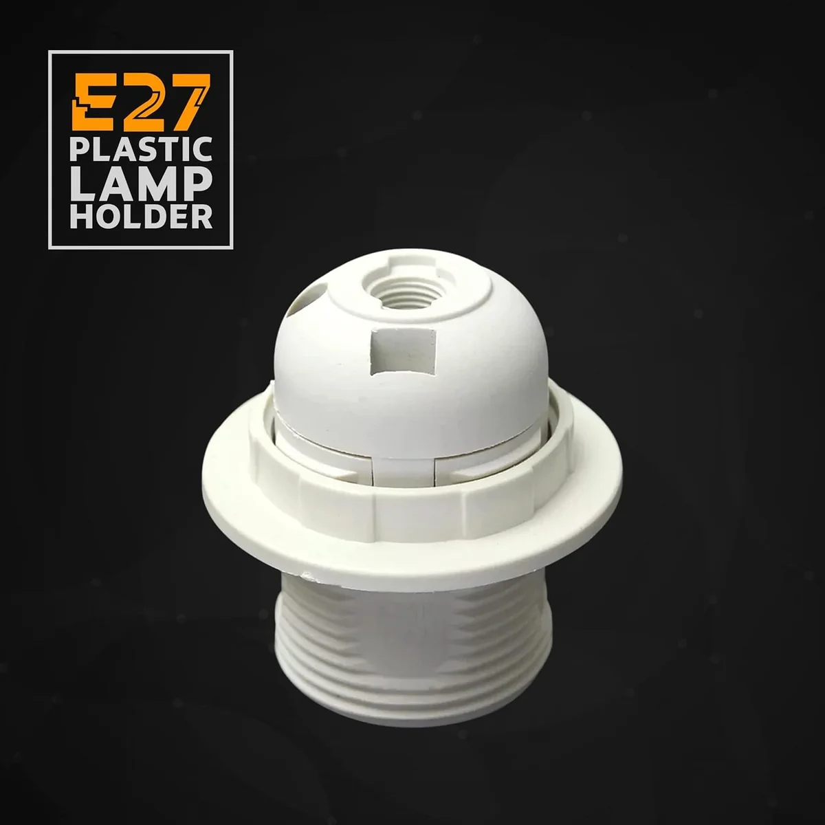White E27 bulb socket lamp holder with metal and heat-resistant plastic, 58mm size, vintage style pendant base