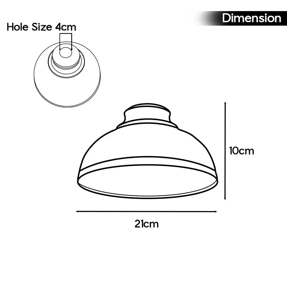 Vintage refurbished metal lampshade in black with a curved design, easy fit for ceiling installation, 21cm wide