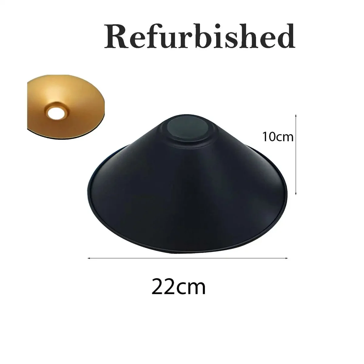 Retro style 22cm metal cone ceiling lampshade in silver with easy fit design, shown from side angle on white background