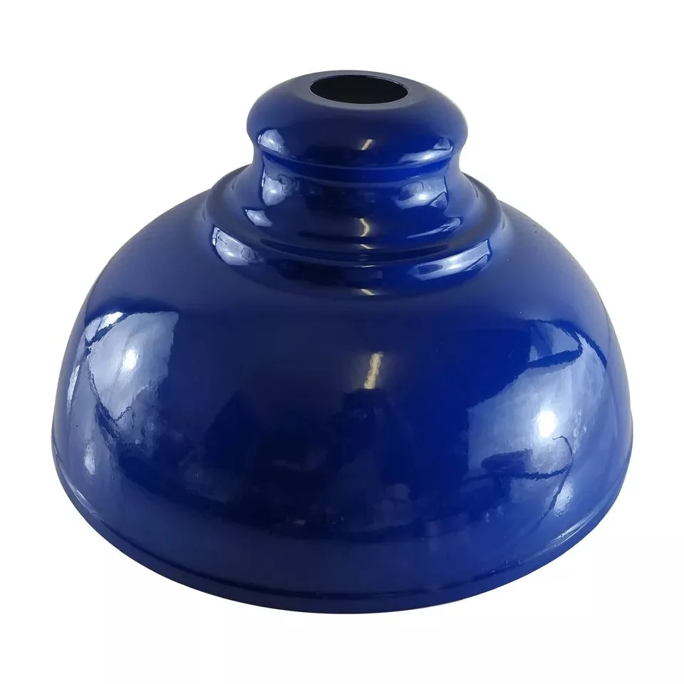 Refurbished ceiling light with curved industrial metal lampshade in retro style, easy fit for indoor use, 29cm wide