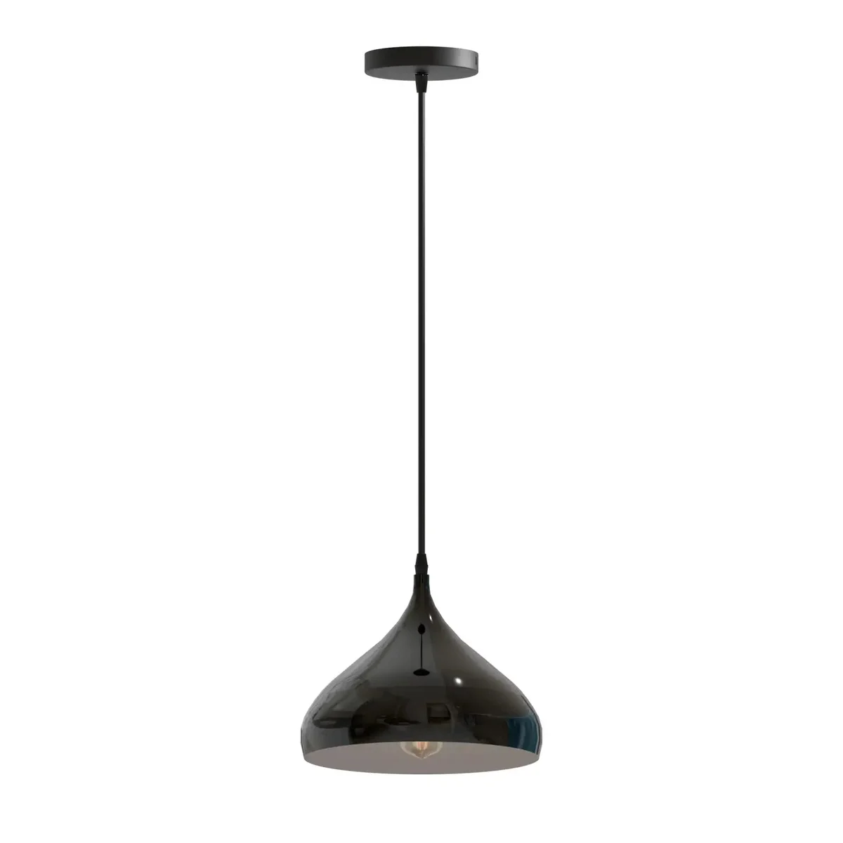 Three-head modern black pendant lights with matte metal finish hanging from ceiling, ideal for dining or living room lighting