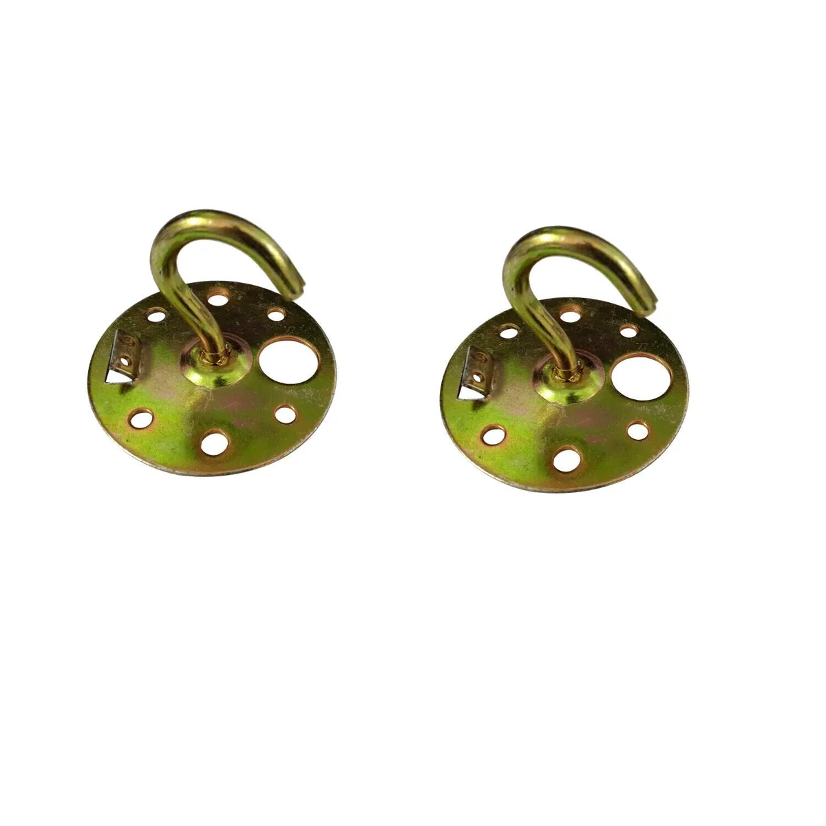 Gold-tone metal ceiling hook plate with multiple holes, heavy-duty design supporting up to 8kg fixtures