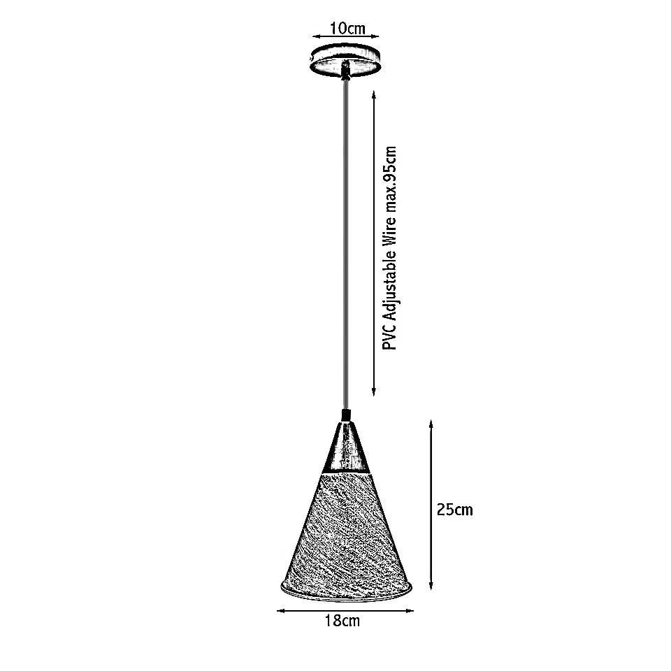 Industrial style pendant lamp with black metal shade and adjustable wire, vintage ceiling hanging fixture in rustic design