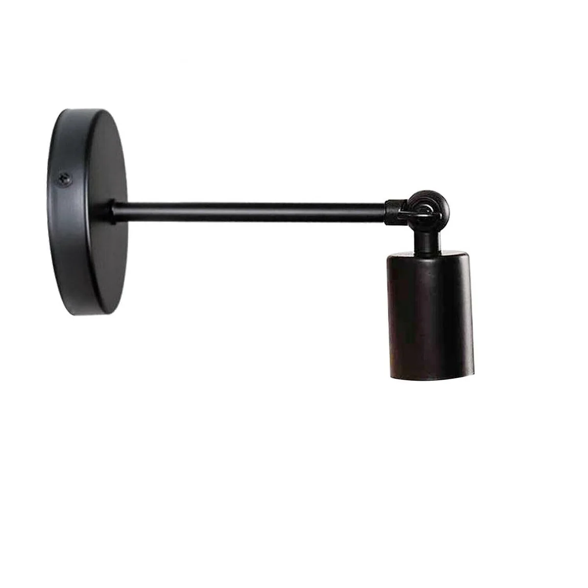 Industrial sconce lamp with iron metal cage and adjustable arm, designed for E27 bulb, rustic industrial style wall light