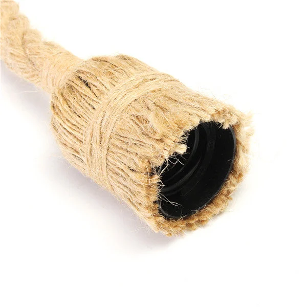 Vintage industrial 3-head hemp rope ceiling pendant light featuring E27 bulb pendant light sockets and copper wire accents