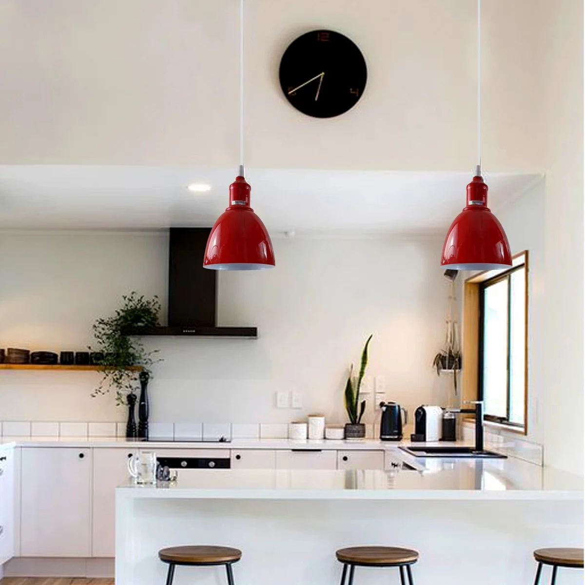 Vintage easy-fit metal indoor ceiling light shade in mug shape, 15cm wide, 11.5cm high, smooth painted finish