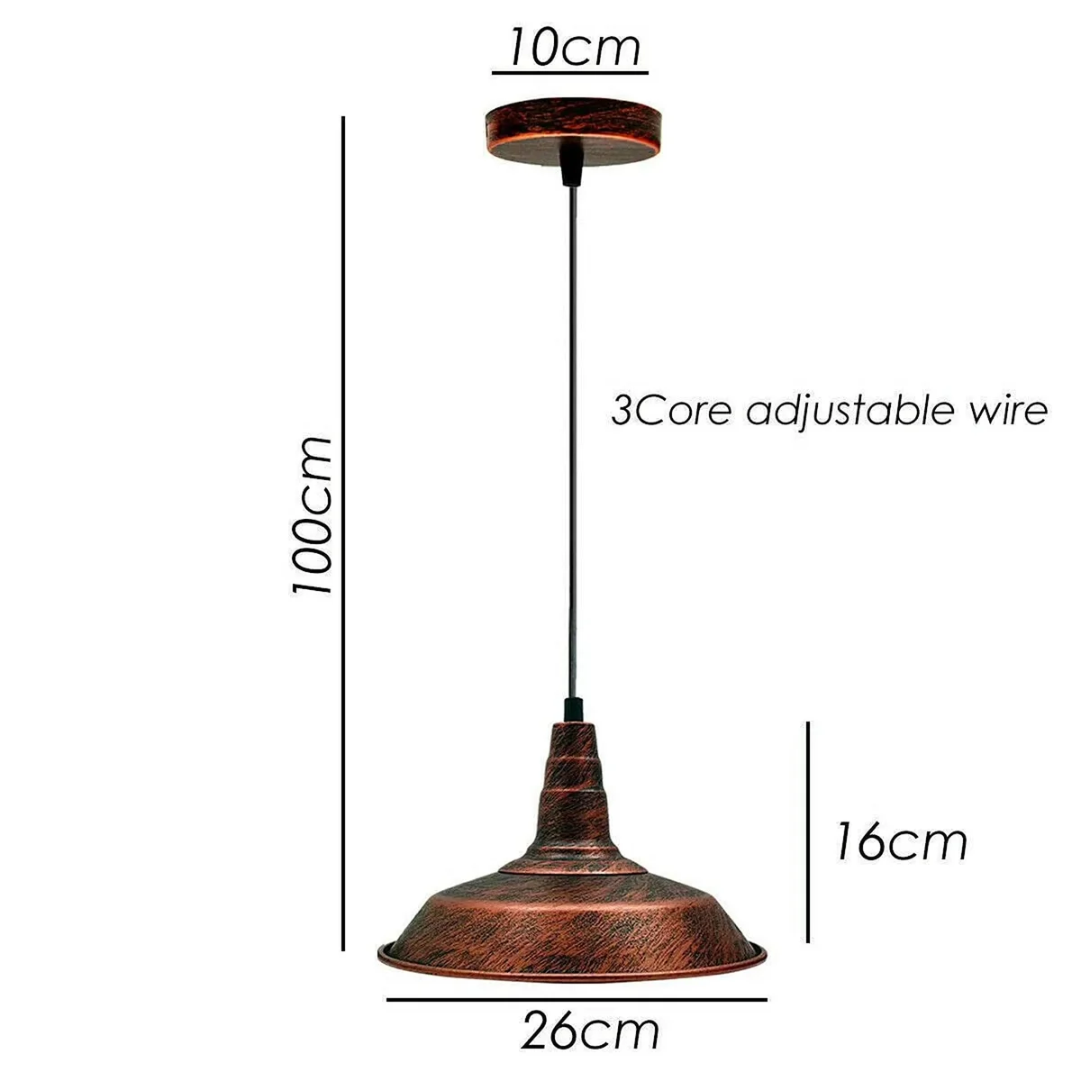 Vintage metal dimmable pendant lamp with polished finish and warm diffused light, ideal for indoor ceiling mounting