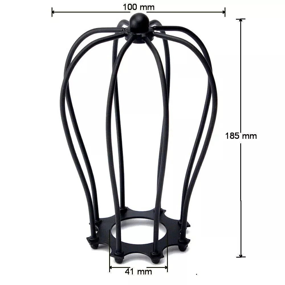 Black vintage industrial steampunk wall lamp with tap valve and exposed pipe design, metal cage, E27 bulb holder